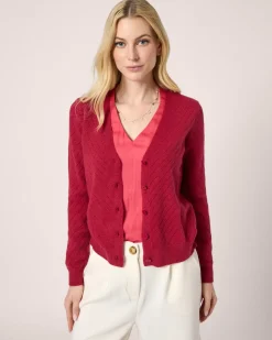 Cardigan mit Lochstrickmuster