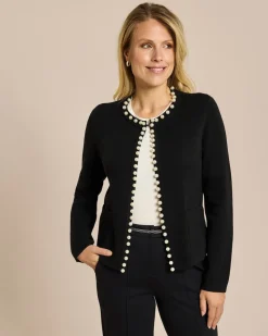 Cardigan mit Perlendeko