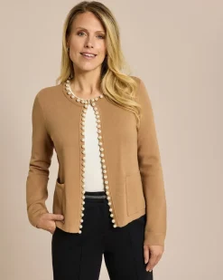 Cardigan mit Perlendeko