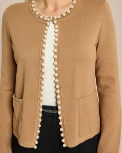 Cardigan mit Perlendeko