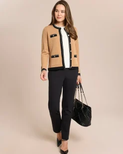 Cardigan mit Strickmuster und Kontrast