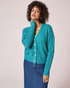 Cardigan mit Strick-Struktur