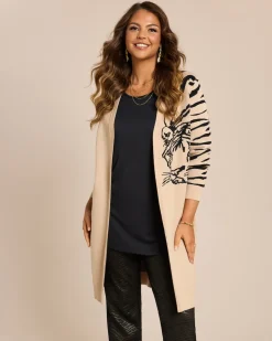 Cardigan mit Tiger Jacquard