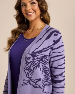 Cardigan mit Tiger Jacquard