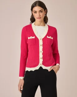 Cardigan mit Wellenkanten