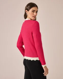 Cardigan mit Wellenkanten