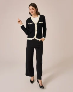 Cardigan mit Wellenkanten