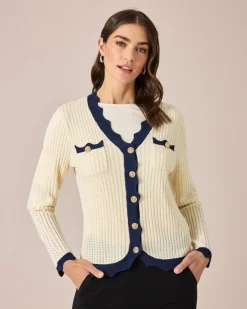 Cardigan mit Wellenkanten