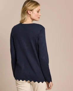 Cardigan mit Wellen-Saum