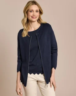 Cardigan mit Wellen-Saum