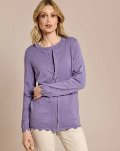 Cardigan mit Wellen-Saum