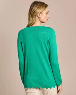 Cardigan mit Wellen-Saum