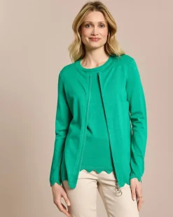 Cardigan mit Wellen-Saum