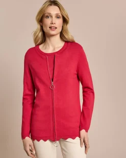 Cardigan mit Wellen-Saum