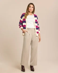 Cardigan mit welligen Streifen