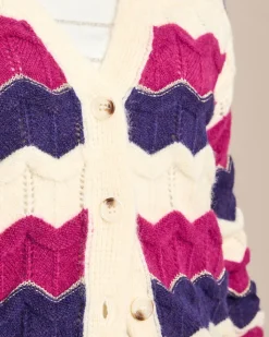 Cardigan mit welligen Streifen