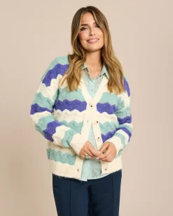 Cardigan mit welligen Streifen