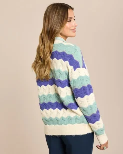 Cardigan mit welligen Streifen
