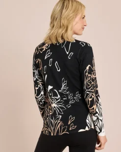 Classic Pullover mit kontrastfarbigen Blumen