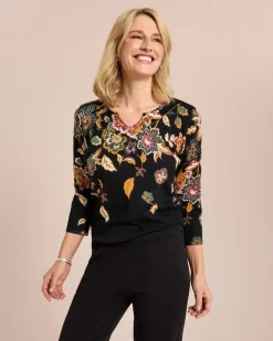 Classic Pullover Paisley-Blüten-Optik