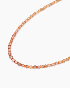Collier mit Feueropal & Rauchquarz
