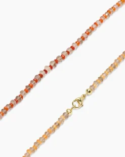 Collier mit Feueropal & Rauchquarz