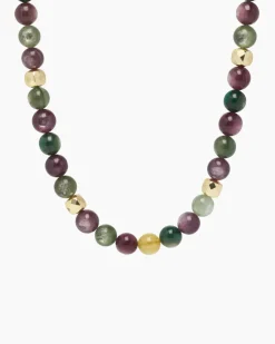 Collier mit Lepidolith und Hämatit