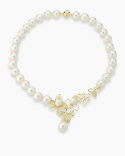 Collier mit MK-Perlen und Zirkonia