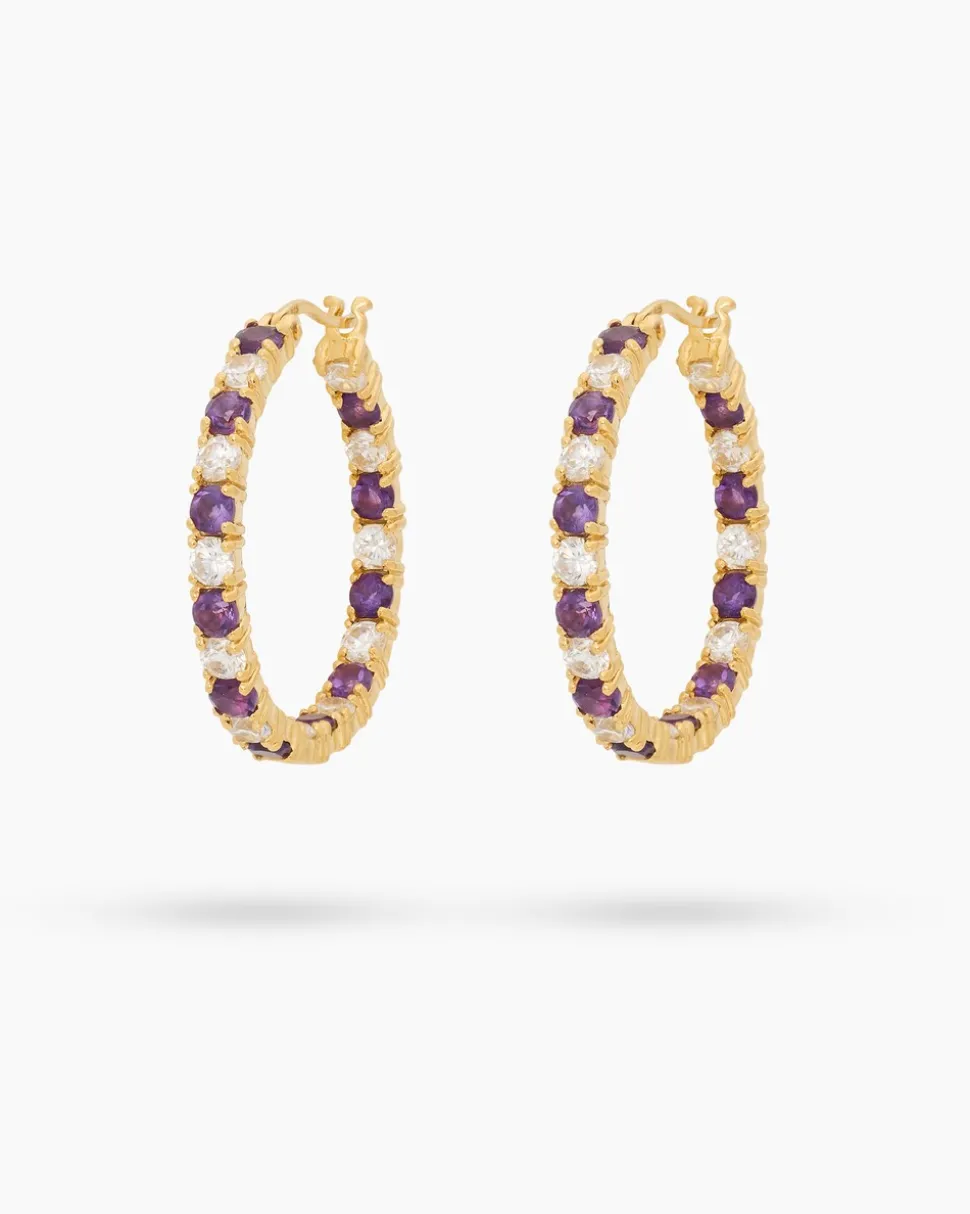 Creolen mit Amethyst