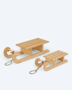 2 Deko-Holzschlitten