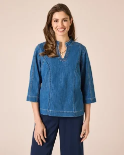 Denim Blusen-Shirt