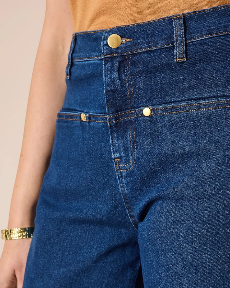 Denim weites Bein mit Schlitz