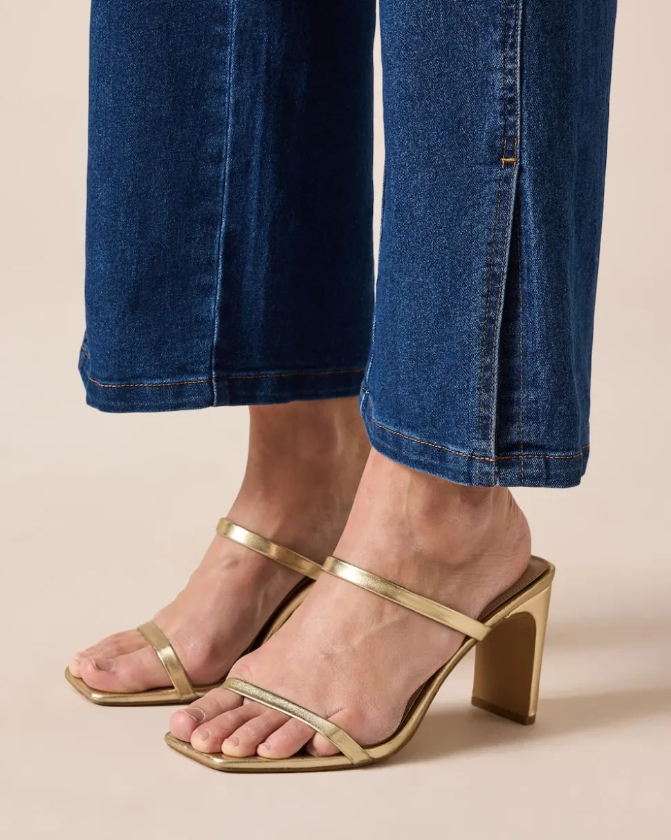 Denim weites Bein mit Schlitz