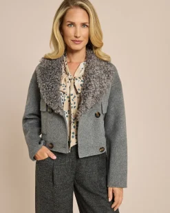 Doubleface Jacke Shearling Kragen