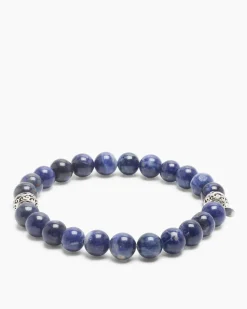 Edelstein-Armband mit Silber-Beads