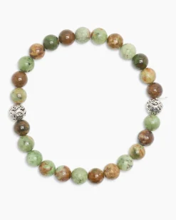 Edelstein-Armband mit Silber-Beads