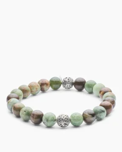 Edelstein-Armband mit Silber-Beads