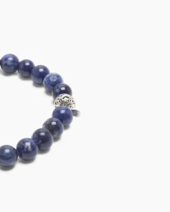 Edelstein-Armband mit Silber-Beads