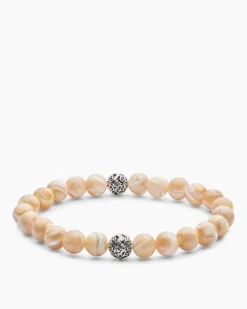Edelstein-Armband mit Silber-Beads