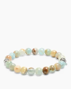 Edelstein-Armband mit Silber-Beads