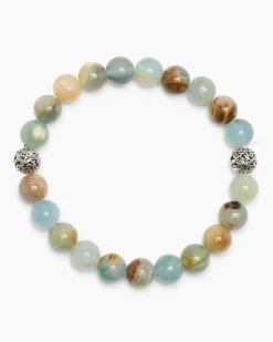 Edelstein-Armband mit Silber-Beads