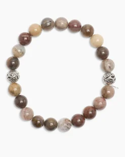 Edelstein-Armband mit Silber-Beads