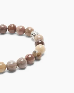 Edelstein-Armband mit Silber-Beads