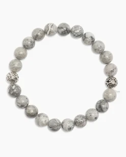 Edelstein-Armband mit Silber-Beads