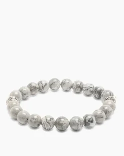 Edelstein-Armband mit Silber-Beads