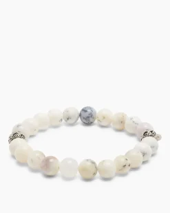 Edelstein-Armband mit Silber-Beads