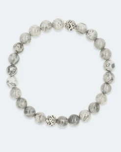 Edelstein-Armband mit Silber-Beads