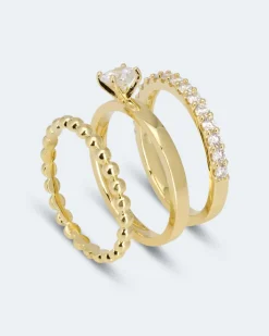 3er Ring-Set mit Zirkonia