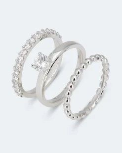 3er Ring-Set mit Zirkonia