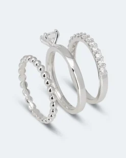 3er Ring-Set mit Zirkonia